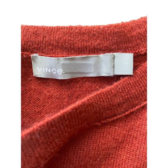 Vince 100% Cashmere Long Sleeve Sweater Top Russet Orange Womens Small MSRP $320 - Picture 5 of 10